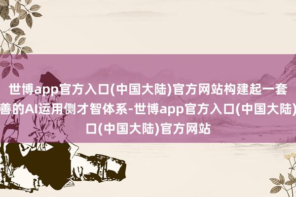 世博app官方入口(中国大陆)官方网站构建起一套全面且完善的AI运用侧才智体系-世博app官方入口(中国大陆)官方网站