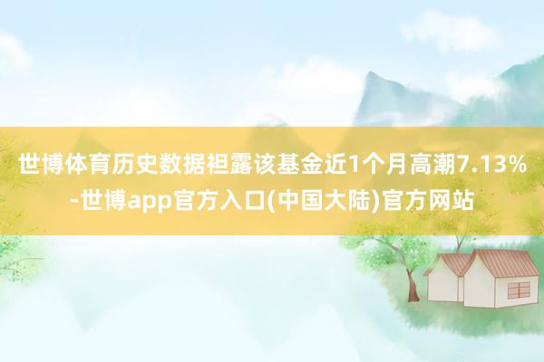 世博体育历史数据袒露该基金近1个月高潮7.13%-世博app官方入口(中国大陆)官方网站
