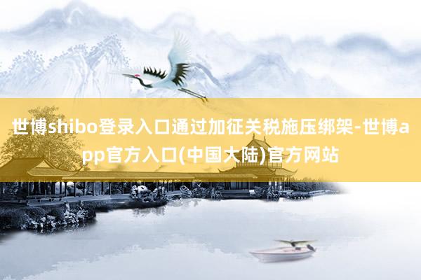 世博shibo登录入口通过加征关税施压绑架-世博app官方入口(中国大陆)官方网站