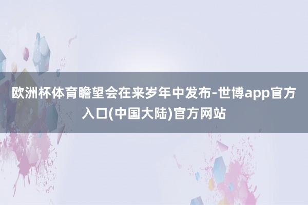 欧洲杯体育瞻望会在来岁年中发布-世博app官方入口(中国大陆)官方网站