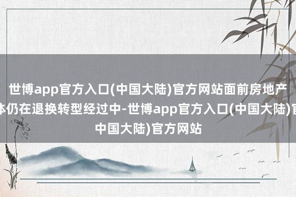 世博app官方入口(中国大陆)官方网站面前房地产阛阓总体仍在退换转型经过中-世博app官方入口(中国大陆)官方网站