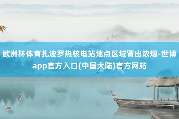 欧洲杯体育扎波罗热核电站地点区域冒出浓烟-世博app官方入口(中国大陆)官方网站