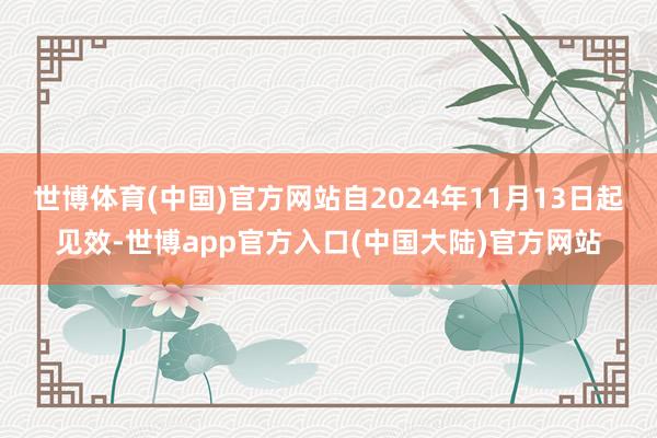 世博体育(中国)官方网站自2024年11月13日起见效-世博app官方入口(中国大陆)官方网站