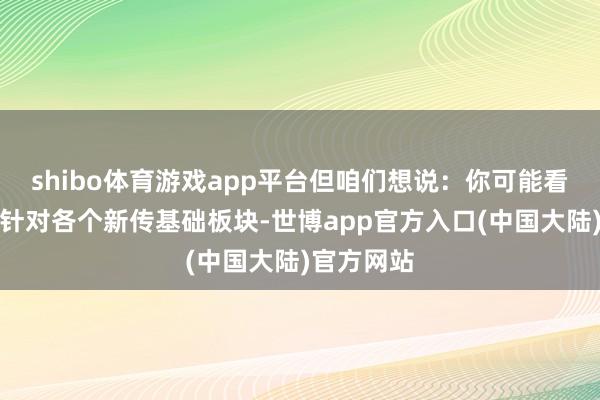 shibo体育游戏app平台但咱们想说:你可能看错书了!针对各个新传基础板块-世博app官方入口(中国大陆)官方网站